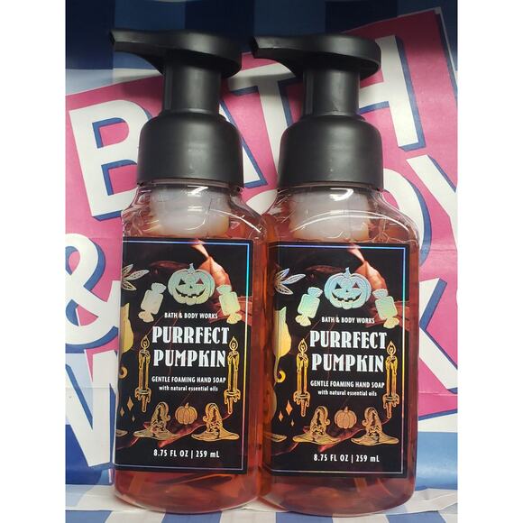 BBW Purrfect Pumpkin Gentle Foaming Hand Soap 2 Pack - Picture 1 of 2